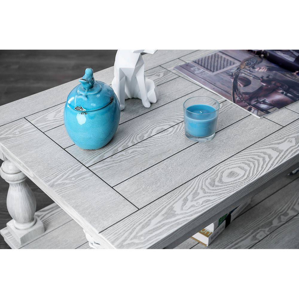Rustic Coffee Table in Antique White K45947
