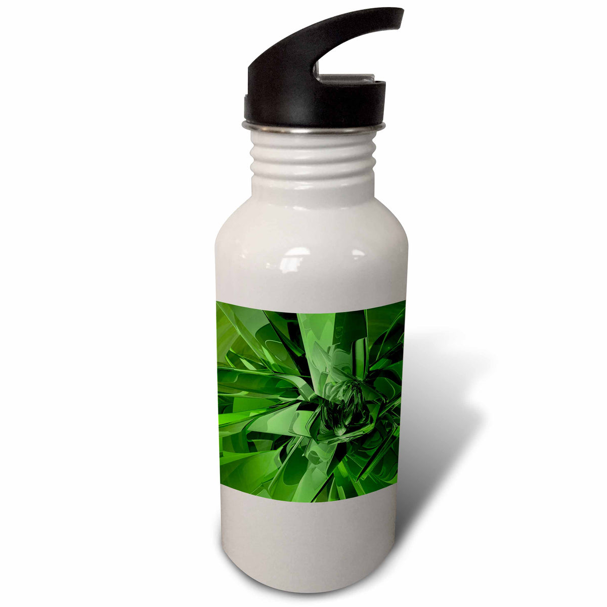 Green Abstract Fractal Sports Water Bottle 21 oz S891