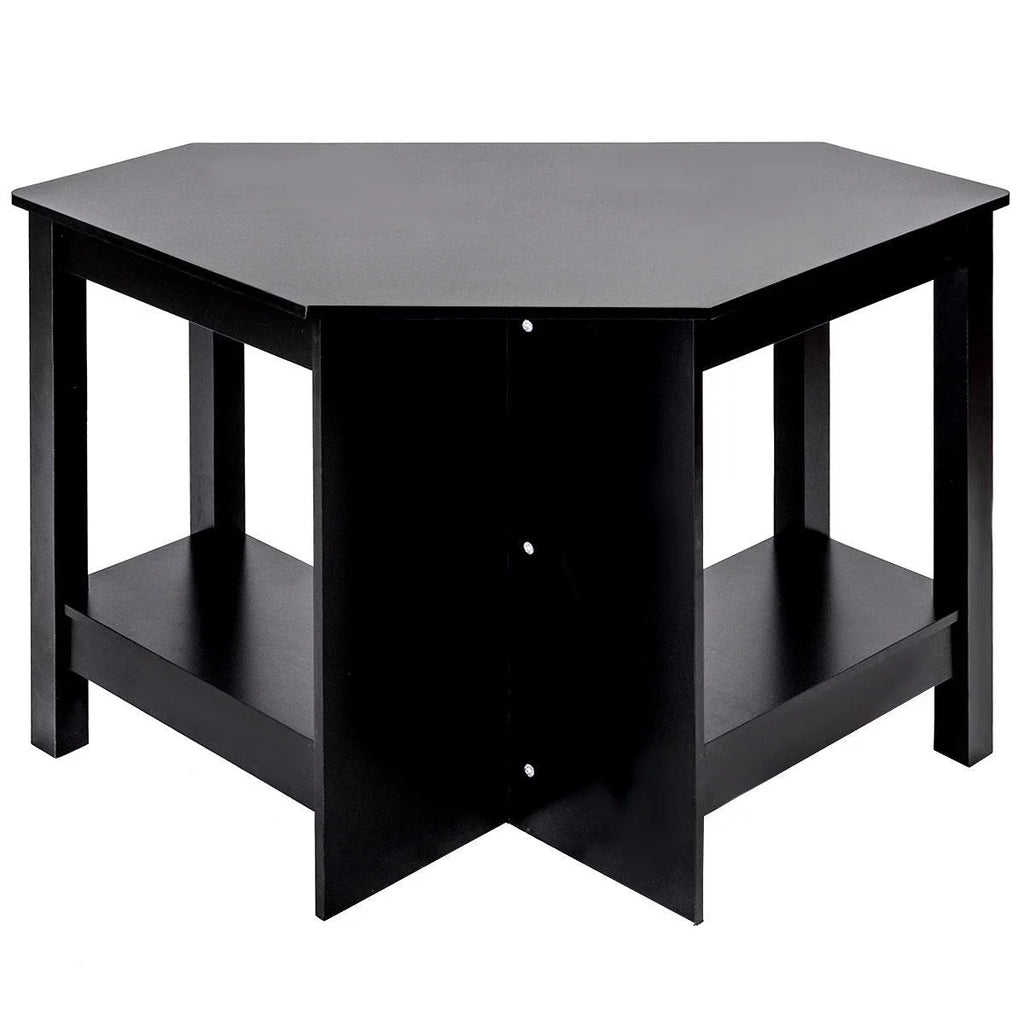 Black Wooden Corner Desk With Drawer D31342