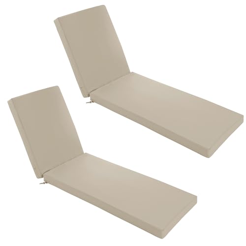 Waterproof Fade Resistant Outdoor Chaise Lounge Cushions Set of 2 Teal 72 x 21 x 3 Inch Z68589