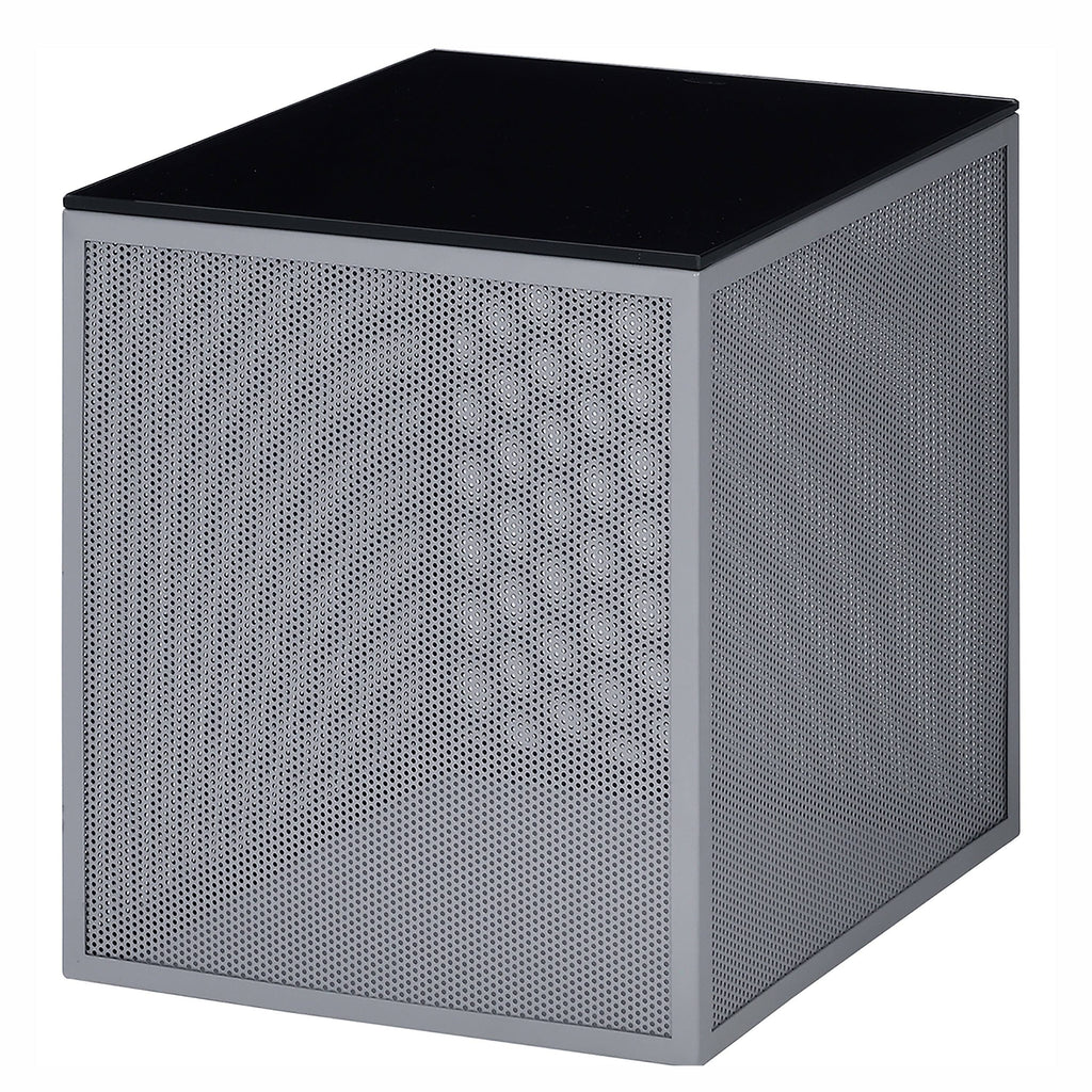 Gray Glass Top Side Table O1763