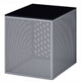 Gray Glass Top Side Table O1763
