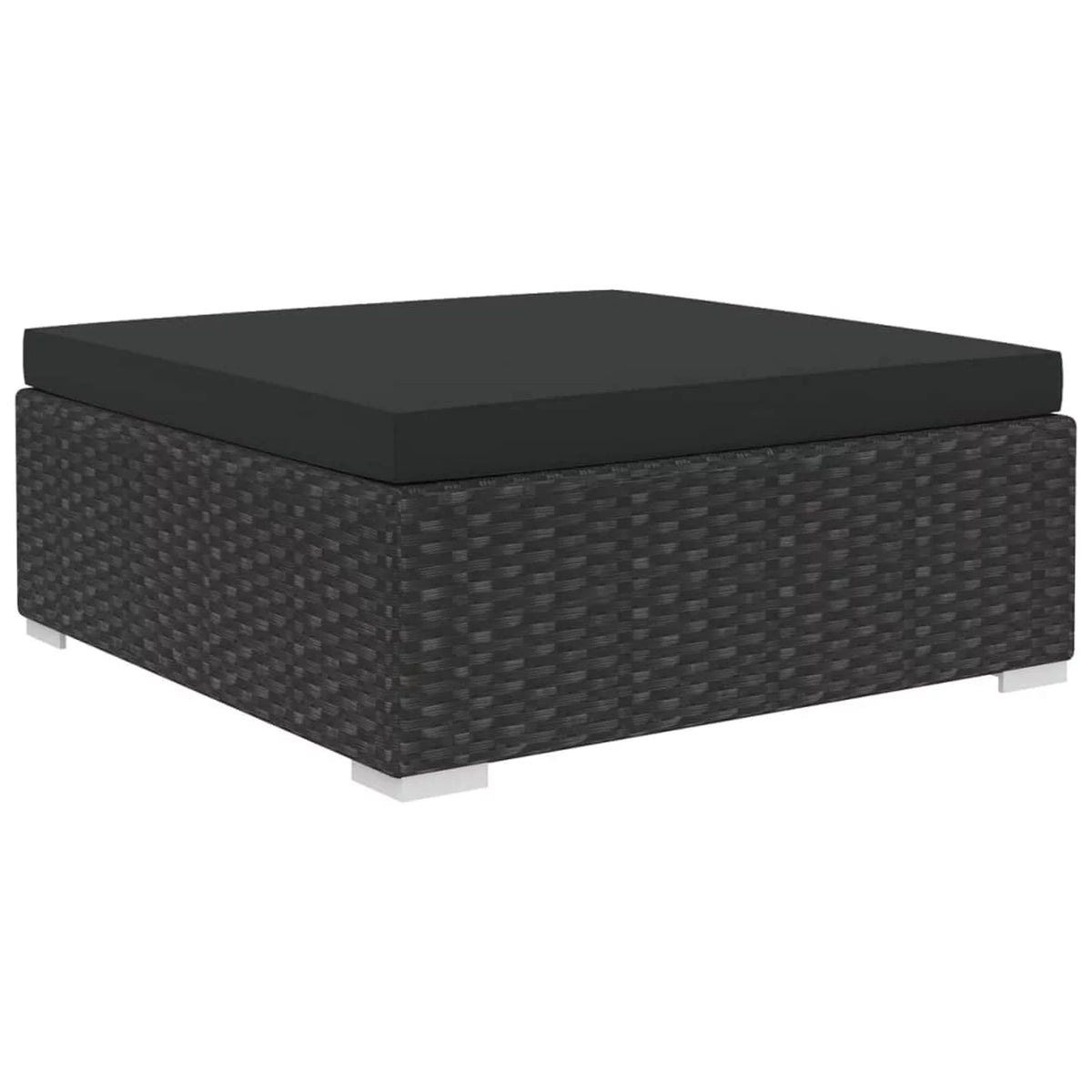 8 Piece Black Poly Rattan Patio Lounge Set with Cushions B45021