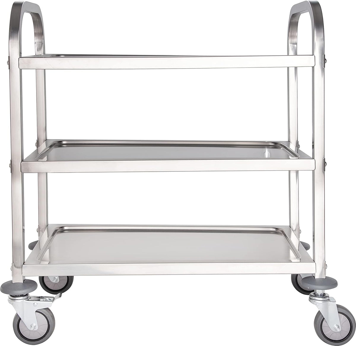 3 Shelf Stainless Steel Utility Cart, 400 Pound Capacity M94739