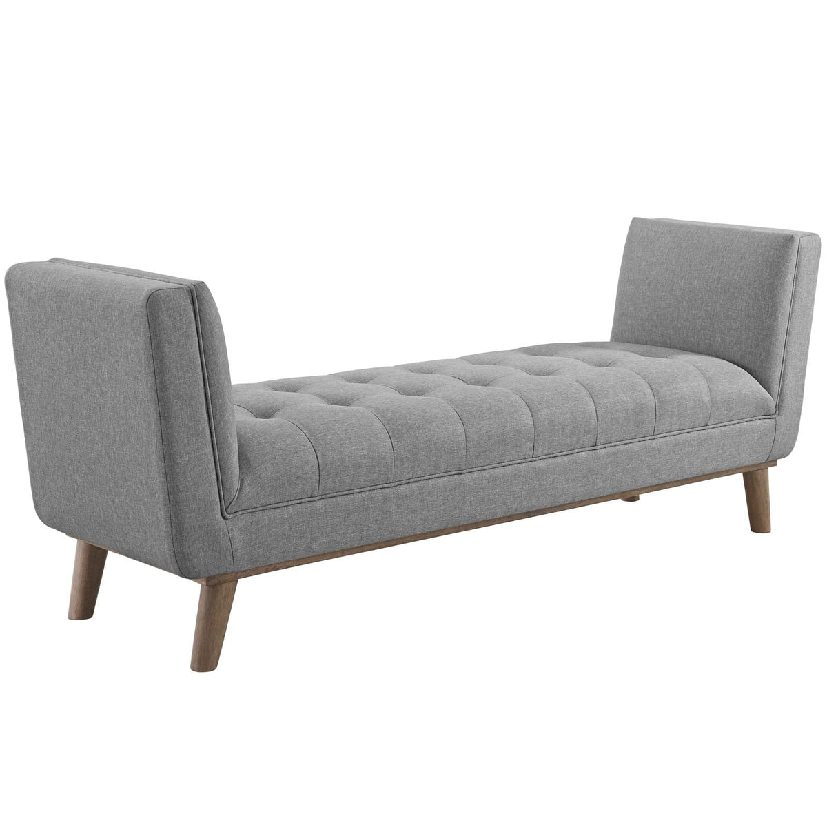 Light Gray Tufted Upholstered Accent Bench C31523