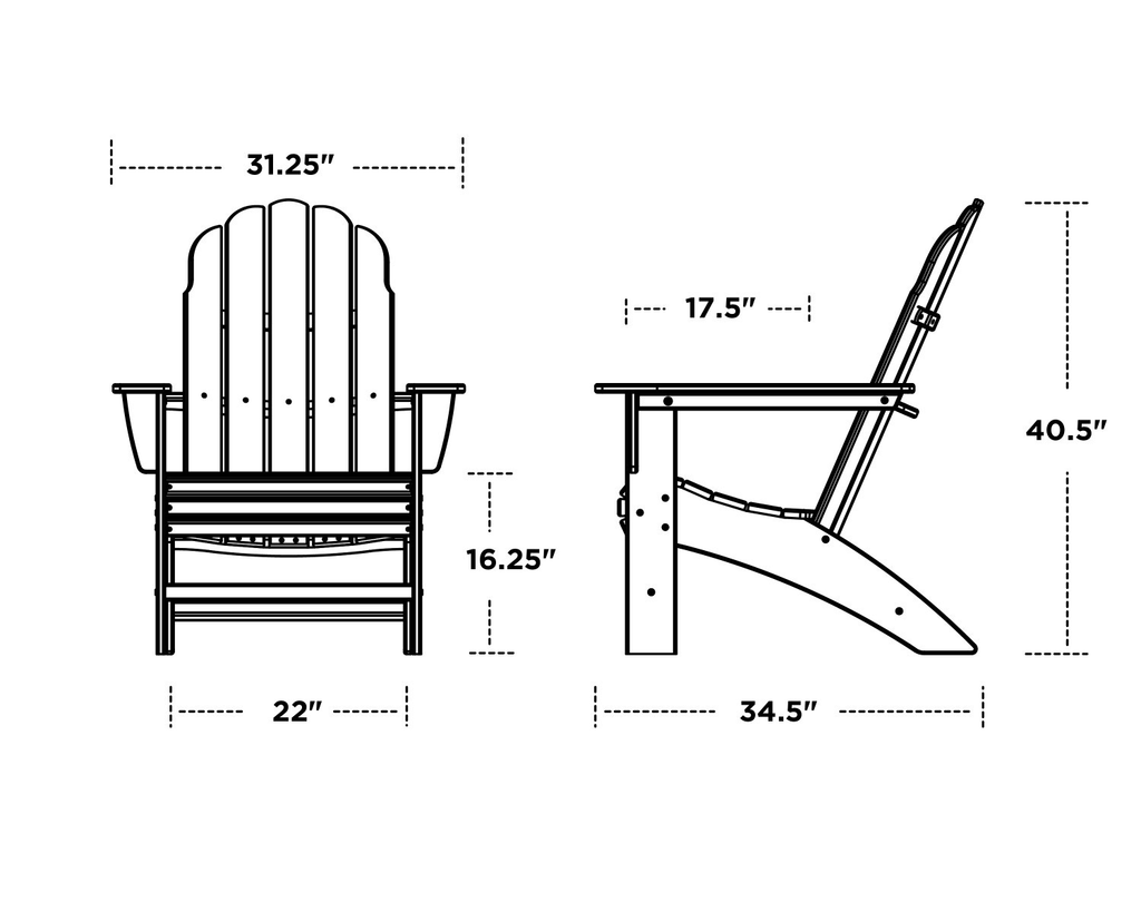 Vintage White Curveback Adirondack Chair K54113