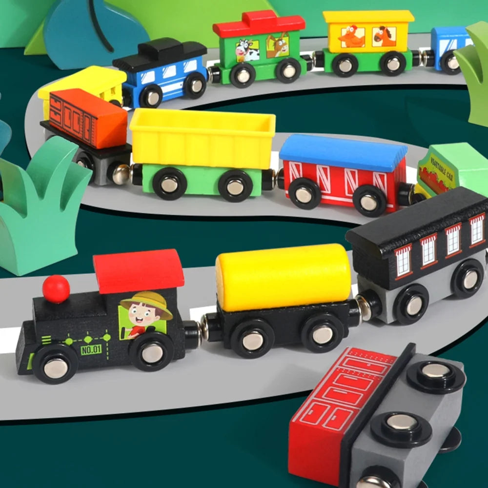 Magnetic Wooden Train Toys Assembling Blocks Toy K977