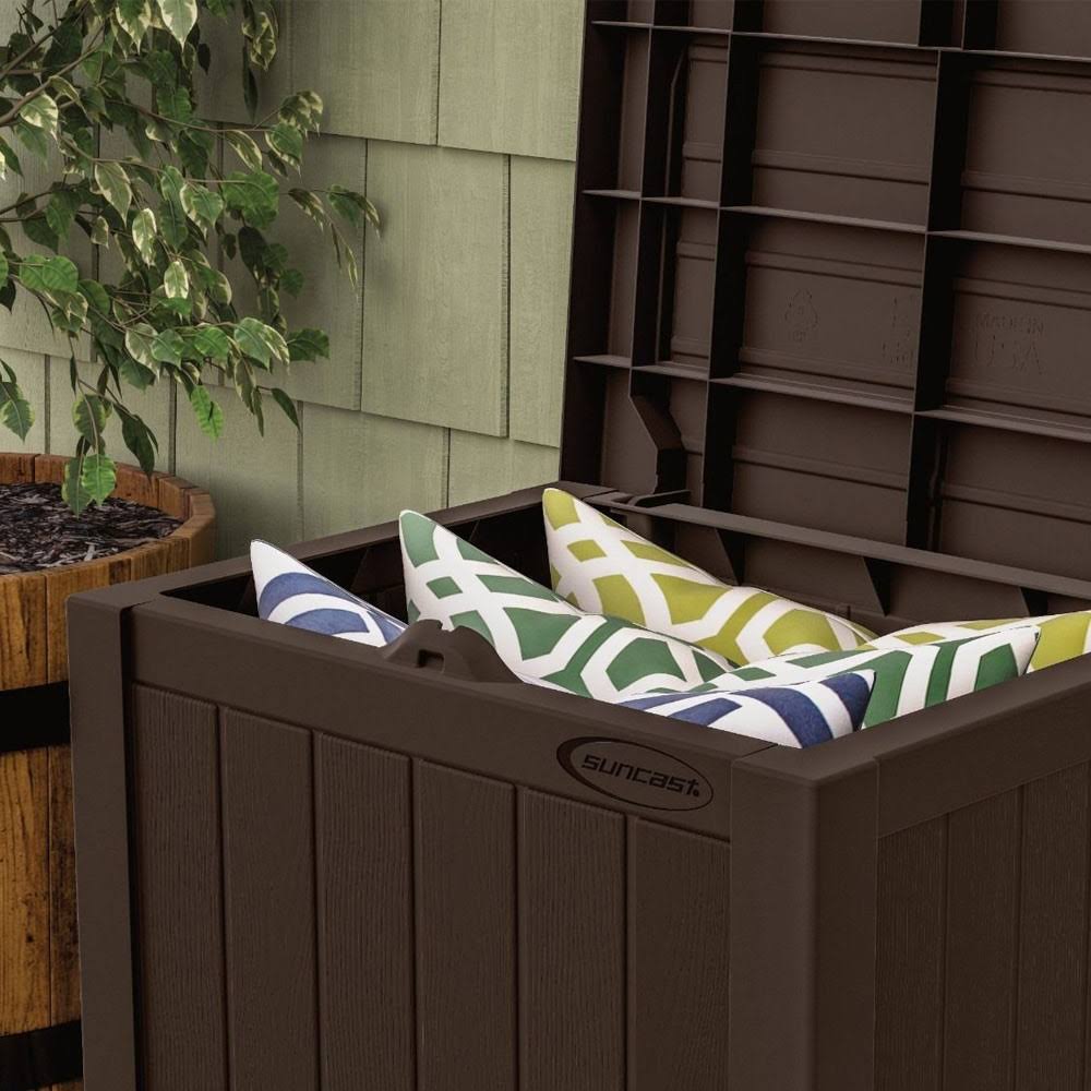 Resin 22-Gallon Patio Storage Deck Box, Java Brown 2 Pack Z836206