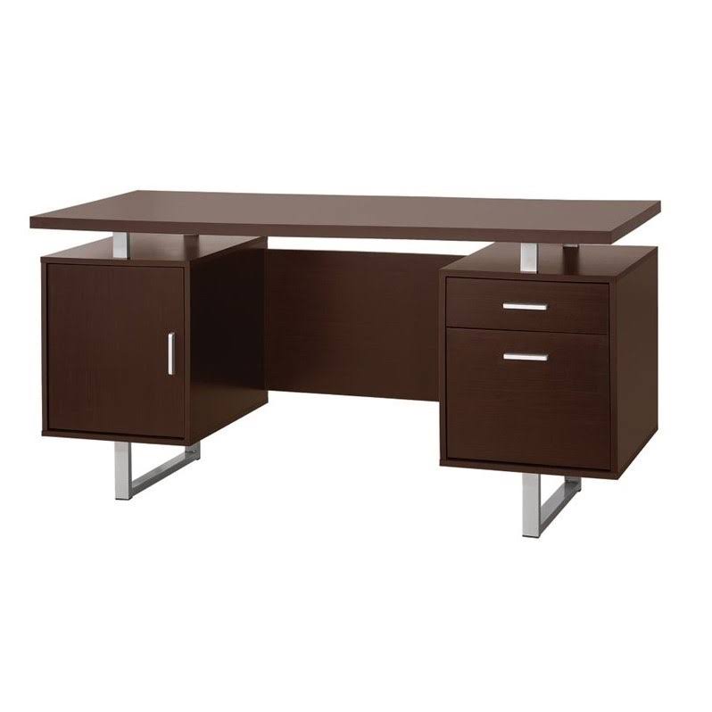 2pc Desk and Mobile File Cabinet Set in Brown Q643