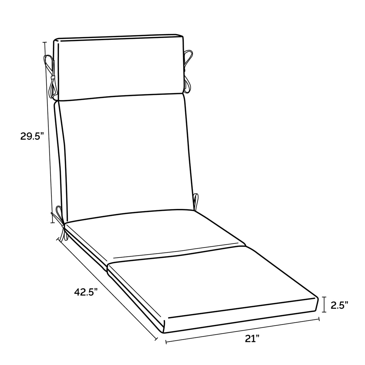 Outdoor Chaise Lounge Cushion 72 x 21 N822