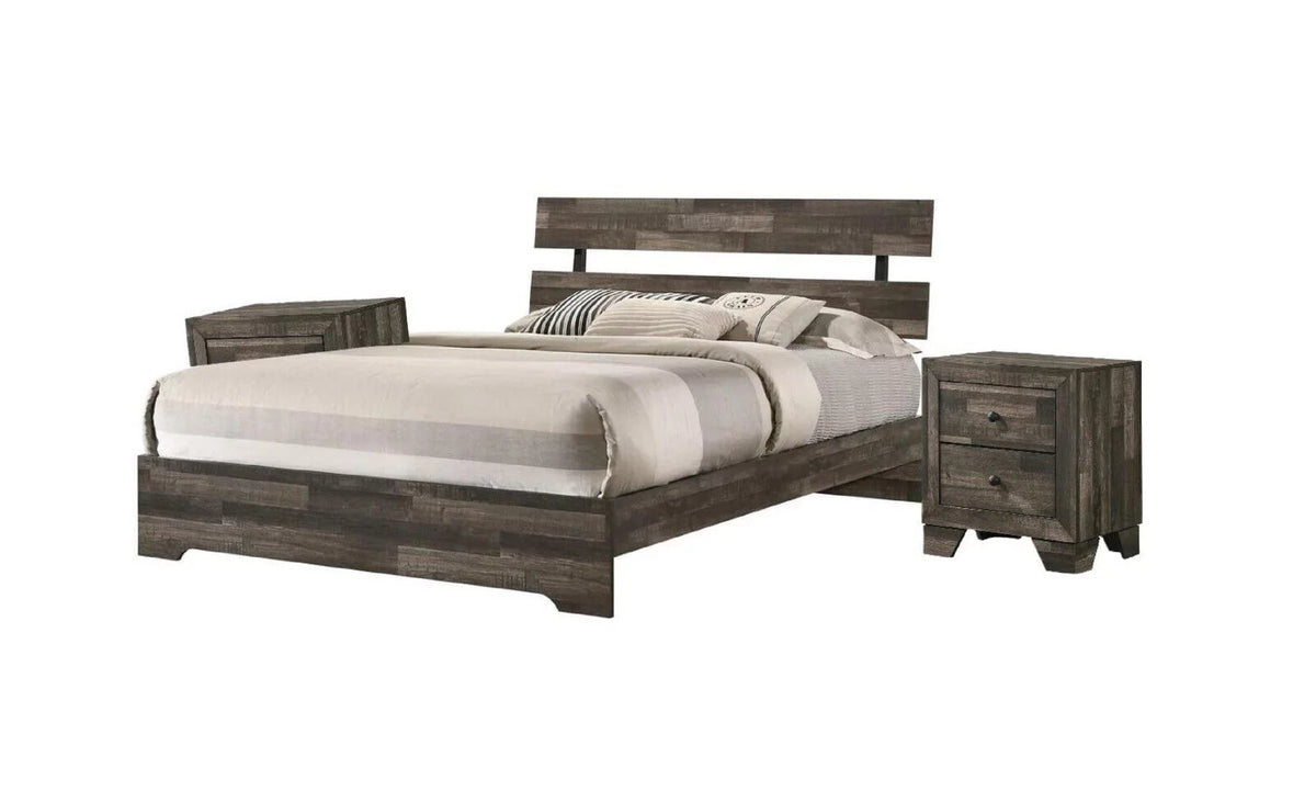 3pc Queen Size Platform Bedroom Set E654
