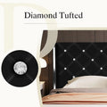 Queen Size Upholstered Platform Bed Frame with Wingback Headboard E75311