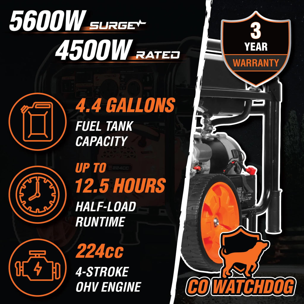5600-Watt Portable Generator with CO Shutdown Sensor Z40478
