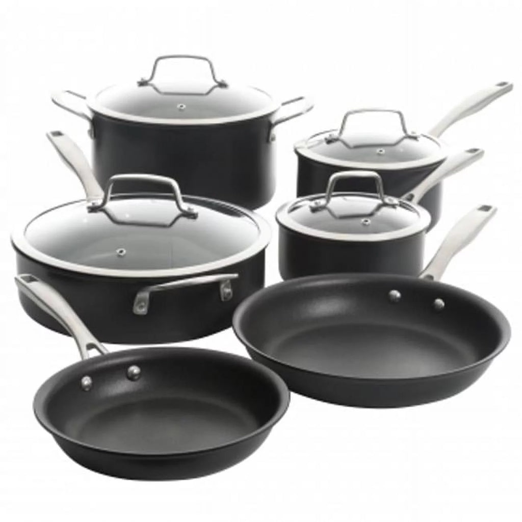 10-Piece Hard Anodized Cookware Pots and Pans Set C18519