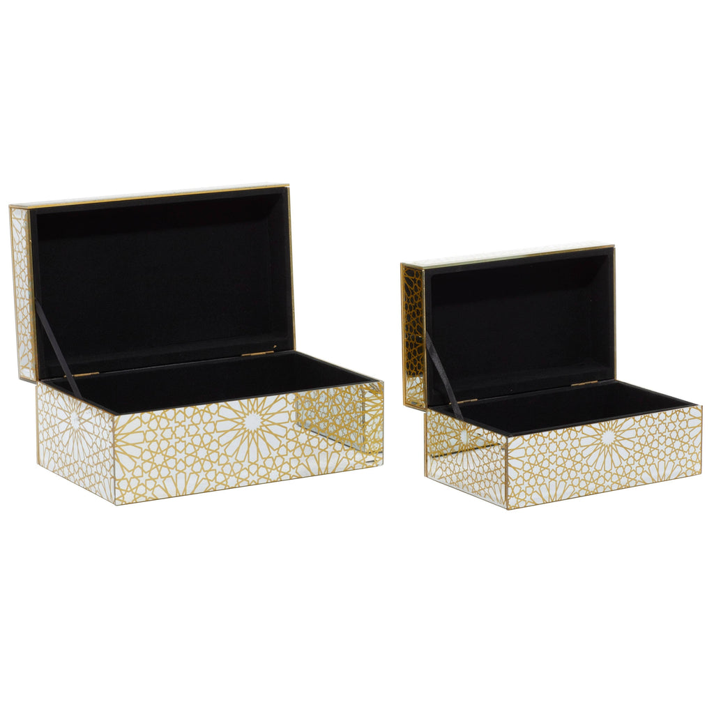 Set of 2 Gold Wood Box U850