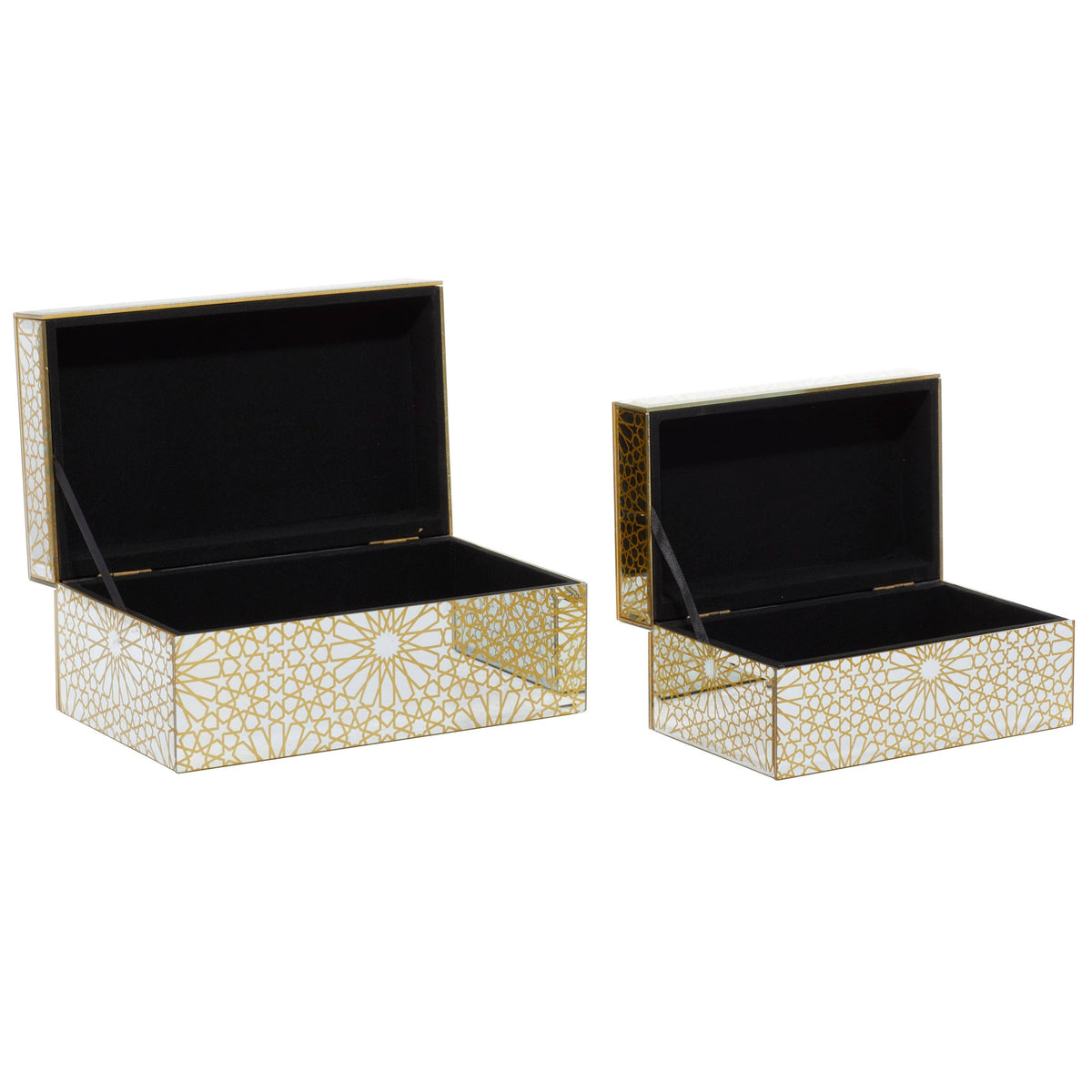 Set of 2 Gold Wood Box U850