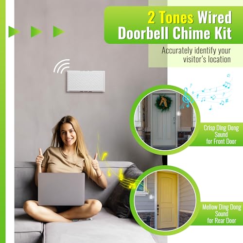 Wired Doorbell Chime Kit with 2 Lighted Push Buttons V43183