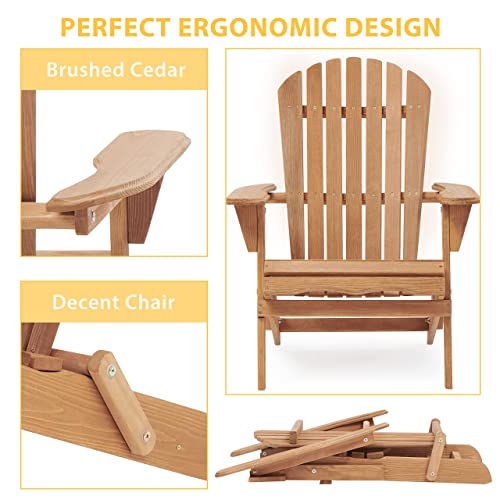 Gray Wooden Folding Adirondack Chairs Set of 2 W66888