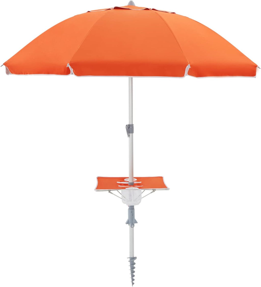 7.5FT Beach Umbrella with Table and Carry Bag T555950