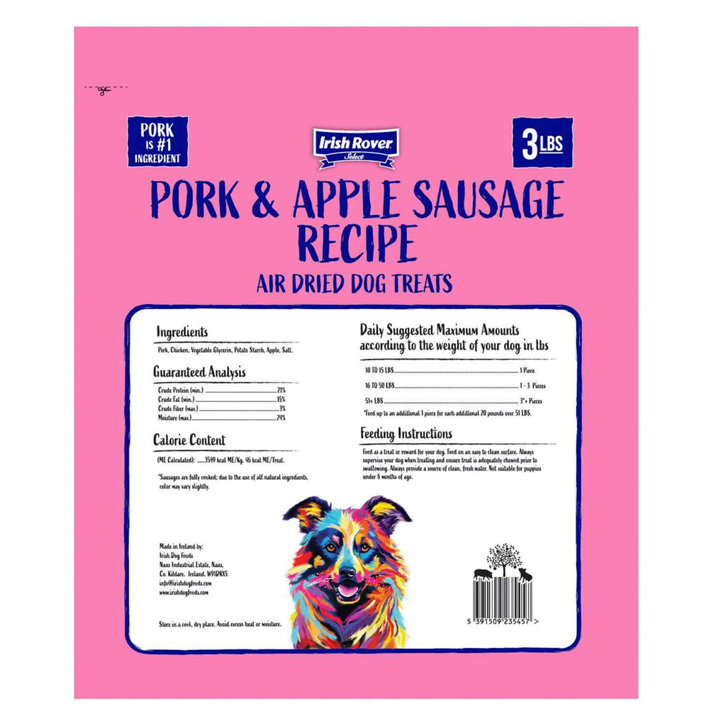 Air Dried Pork and Apple Sausage Dog Treats A2218