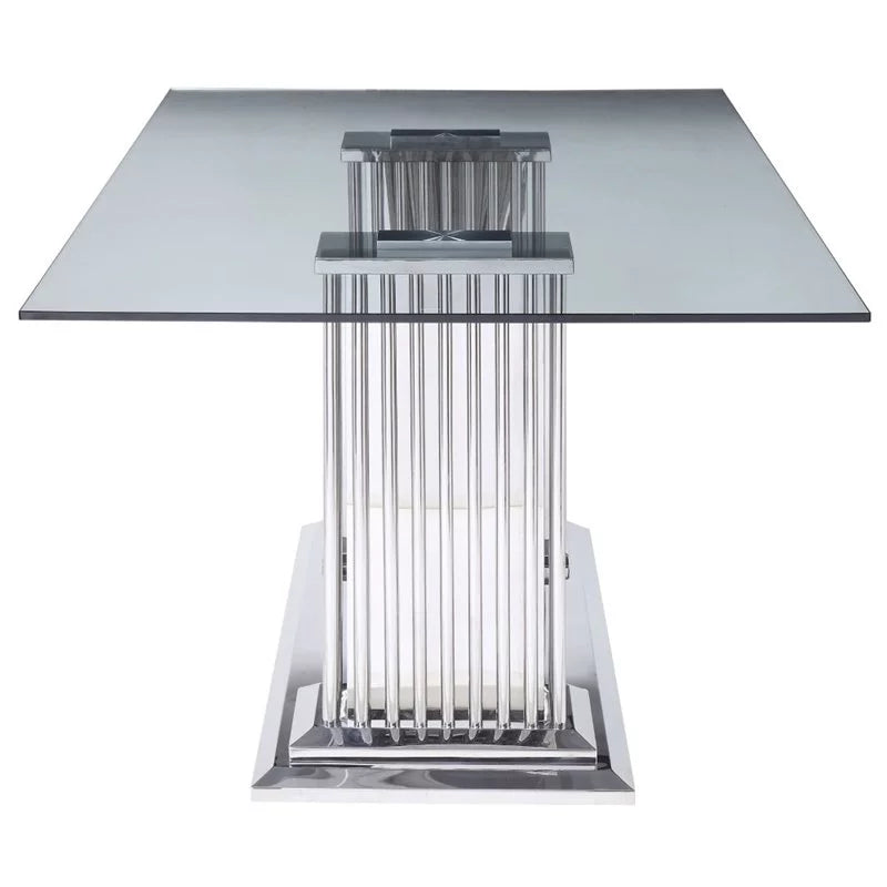 5-Piece Steel Dining Table & 4 Side Chairs in Black Y9487