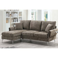 Modern Convertible Sectional Sofa with Reversible Chaise Lounge Espresso T25150