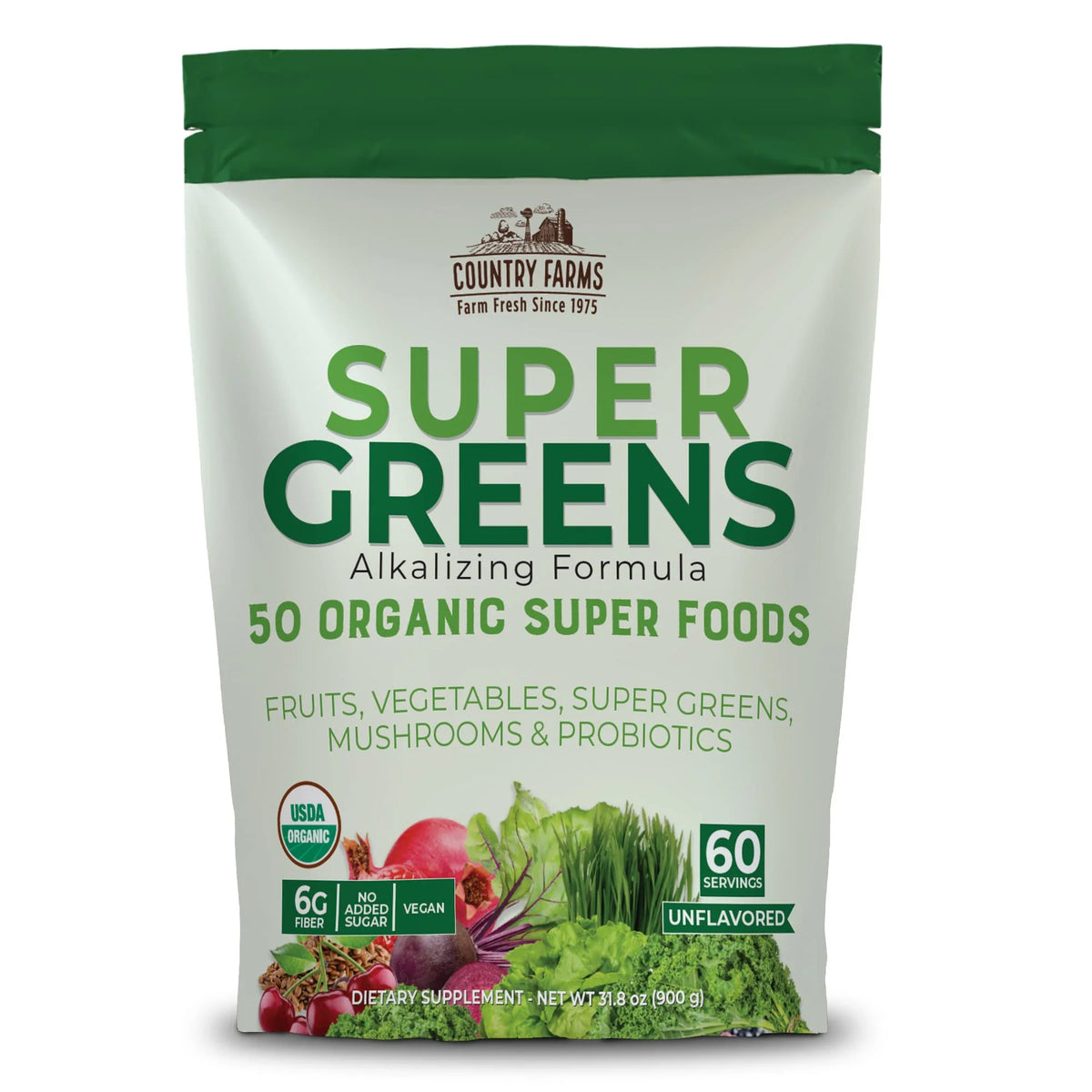 Super Greens Drink Mix, 50 Organic Super Foods, 60 Servings G32865