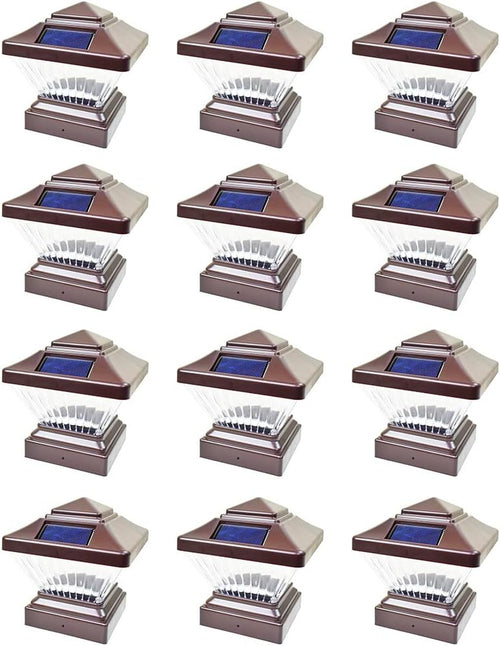 12 Pack White Solar LED Post Cap Light O2342
