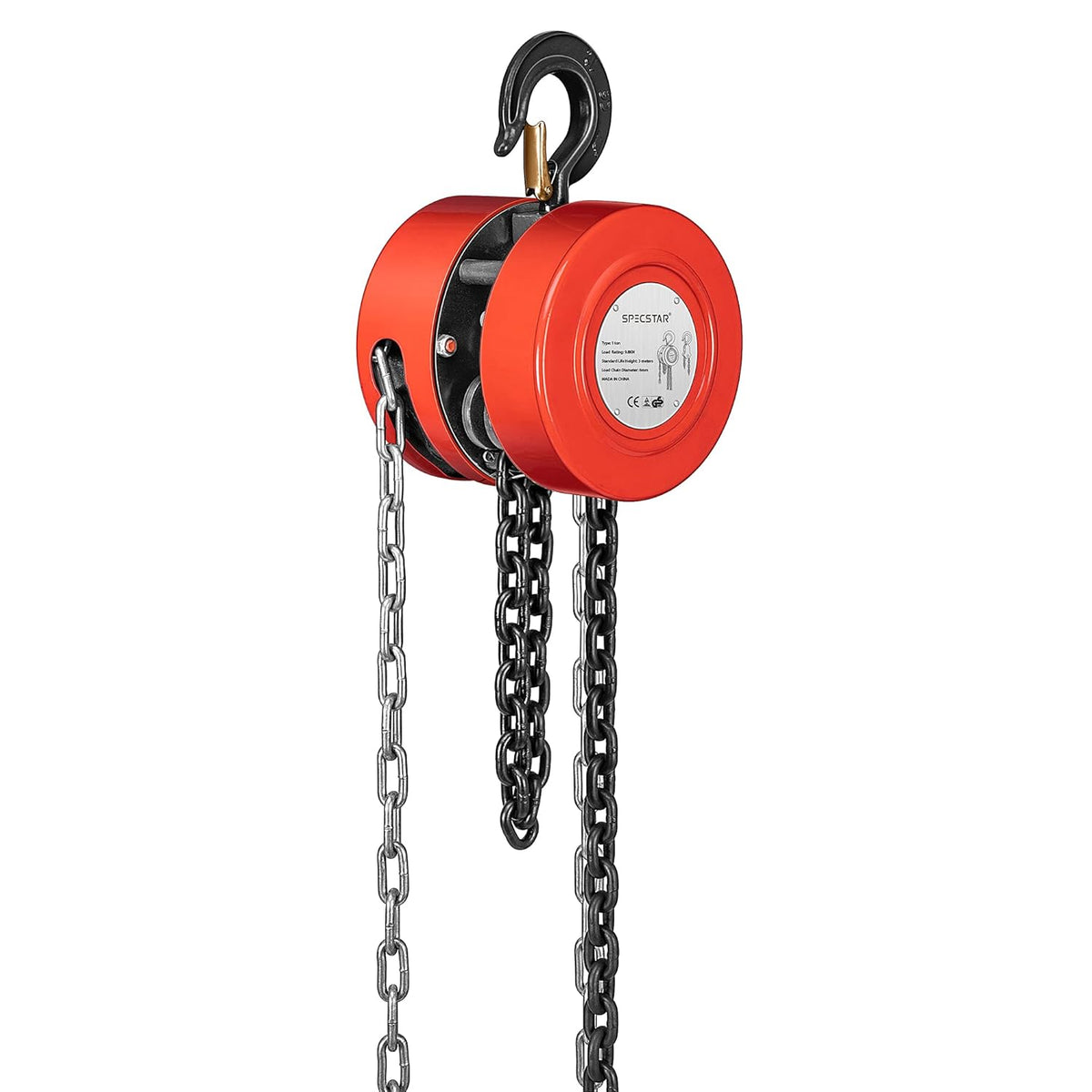 10 Feet Manual Hand Lift Steel Chain Block Hoist with 2 Hooks 2 Ton Capacity V374