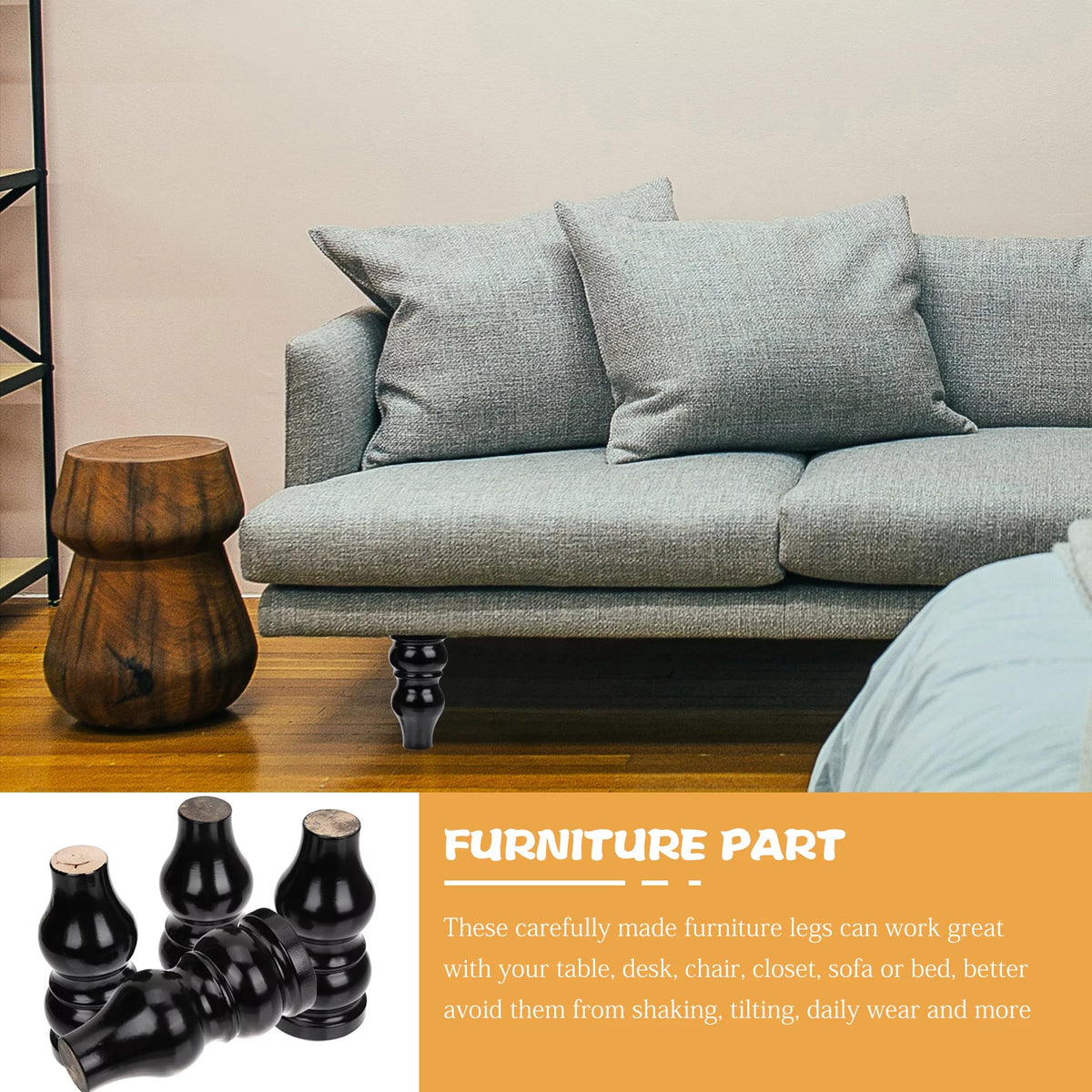 4pcs Wooden Furniture Legs O190658
