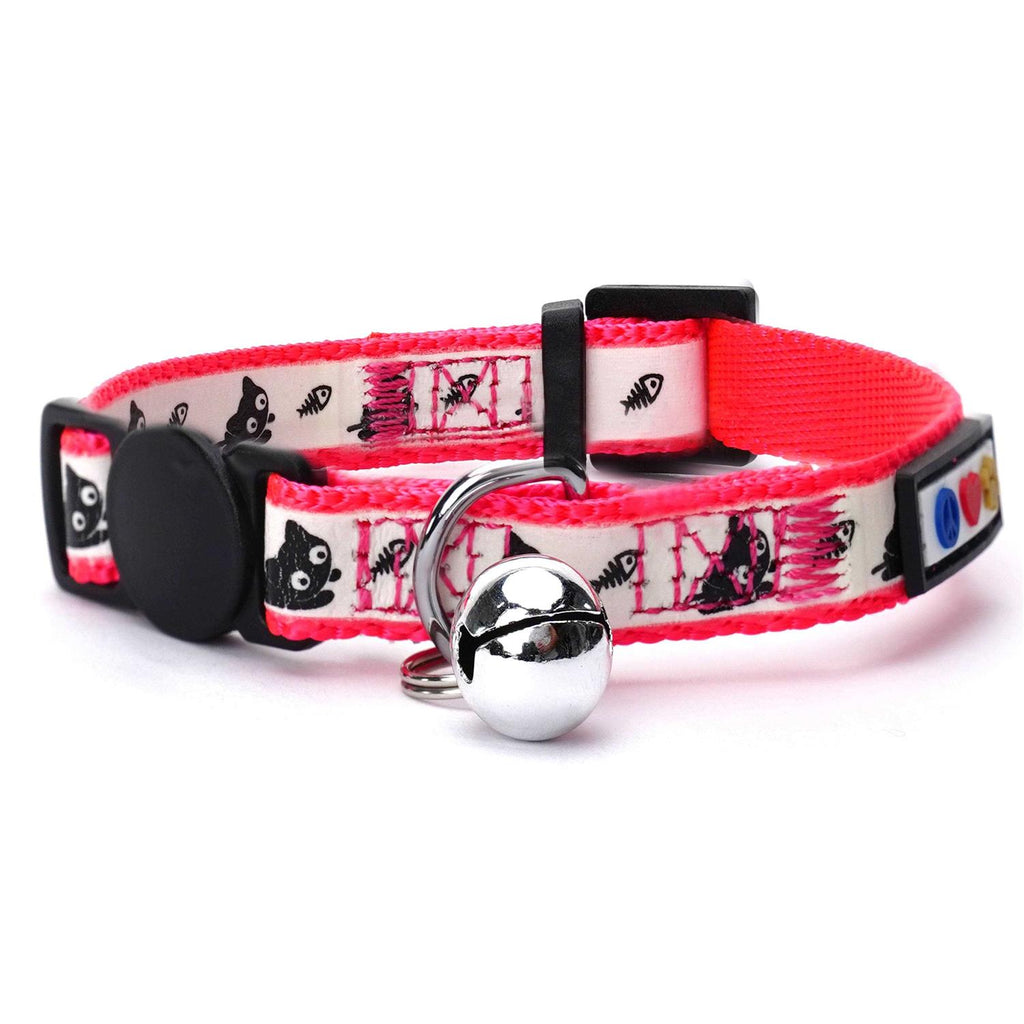 Cat Collar with Safety Buckle and Removable Bell R5070