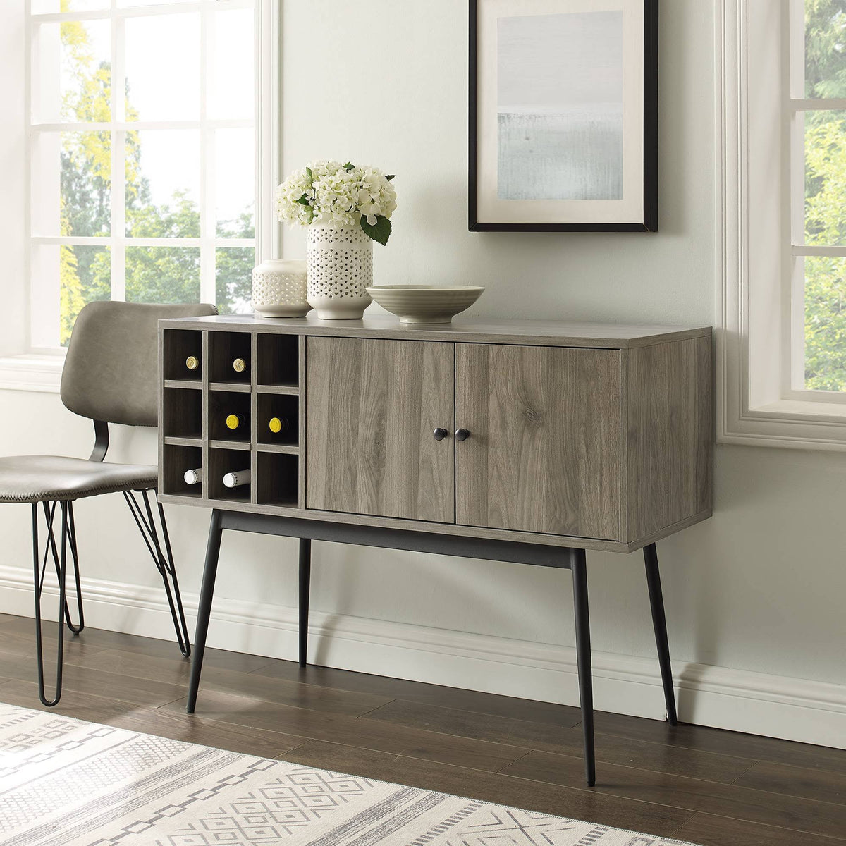 Slate Gray Bar Cabinet H85099