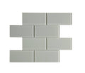 Glossy Soft Gray Glass Subway Tile, 3 inch x 6 inch, 5 Square Feet Carton Z451395