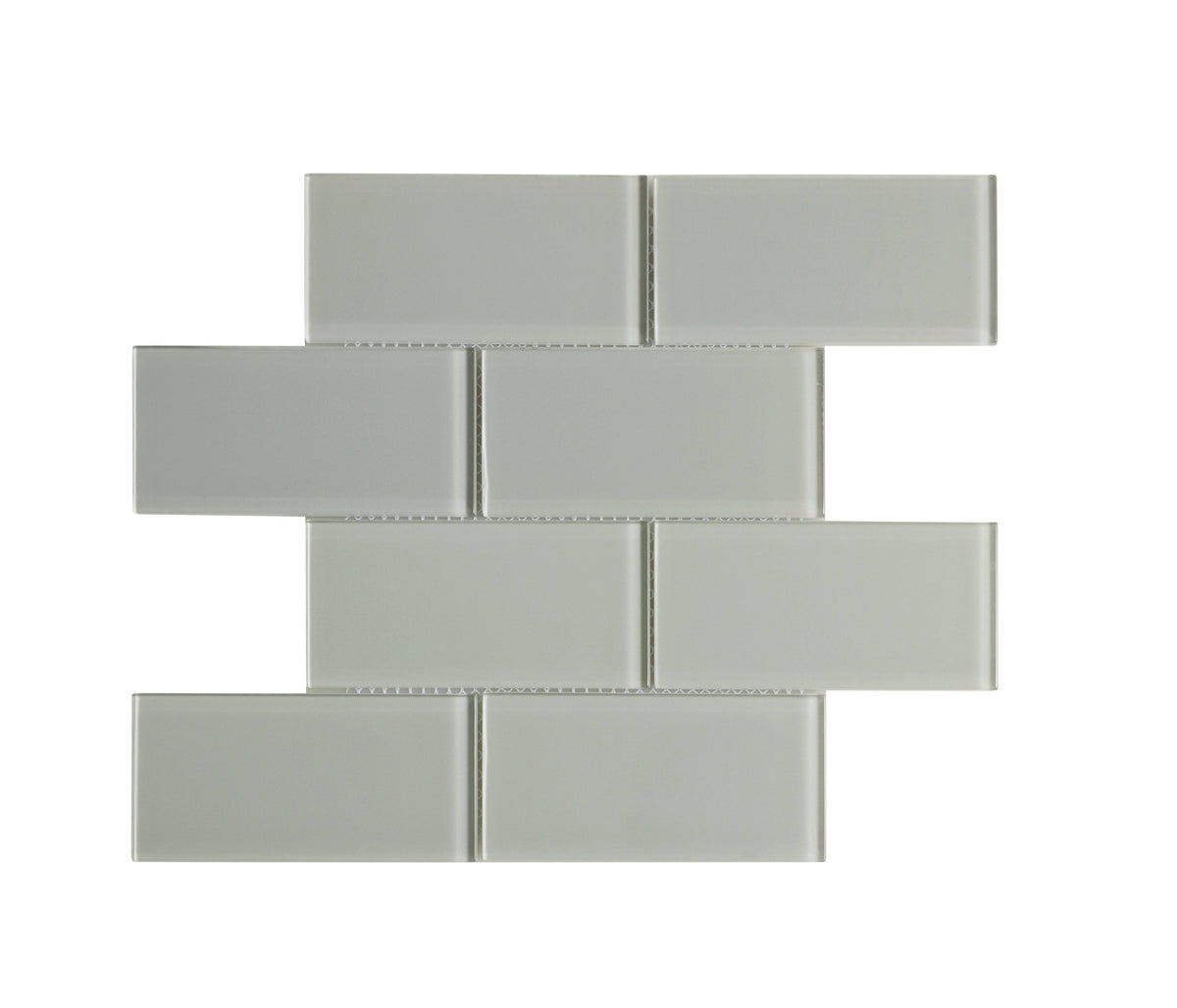 Glossy Soft Gray Glass Subway Tile, 3 inch x 6 inch, 5 Square Feet Carton Z451395