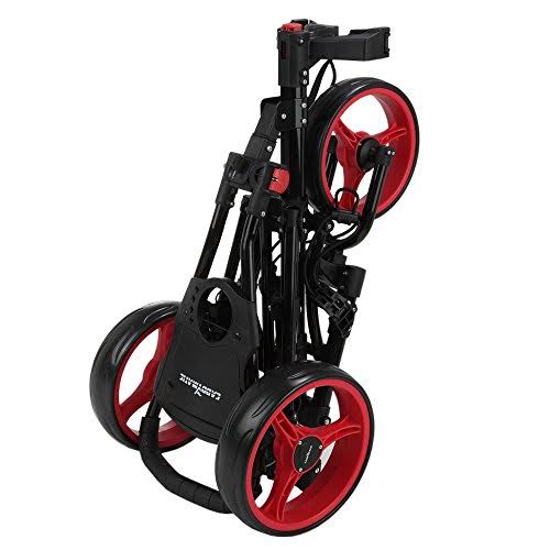 Folding Push Pull Golf Cart Black Red I3037