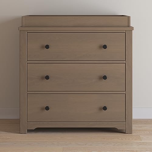 3 Drawer Dresser with Removable Changing Table Topper (Cool Gray) N605