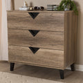 Light Brown Wood 3-Drawer Chest L640