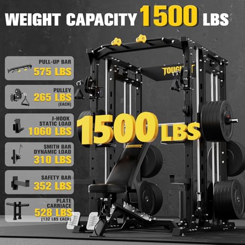All-in-One Smith Machine with Adjustable Cable Crossover System T162