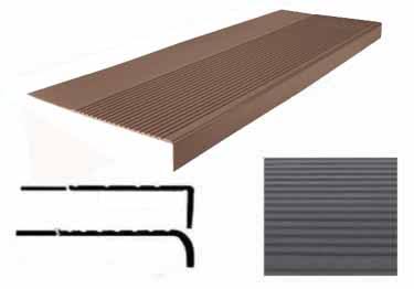 Non Slip Safety Rubber Stair Treads 12-1/4 in. x 42 in. O389147