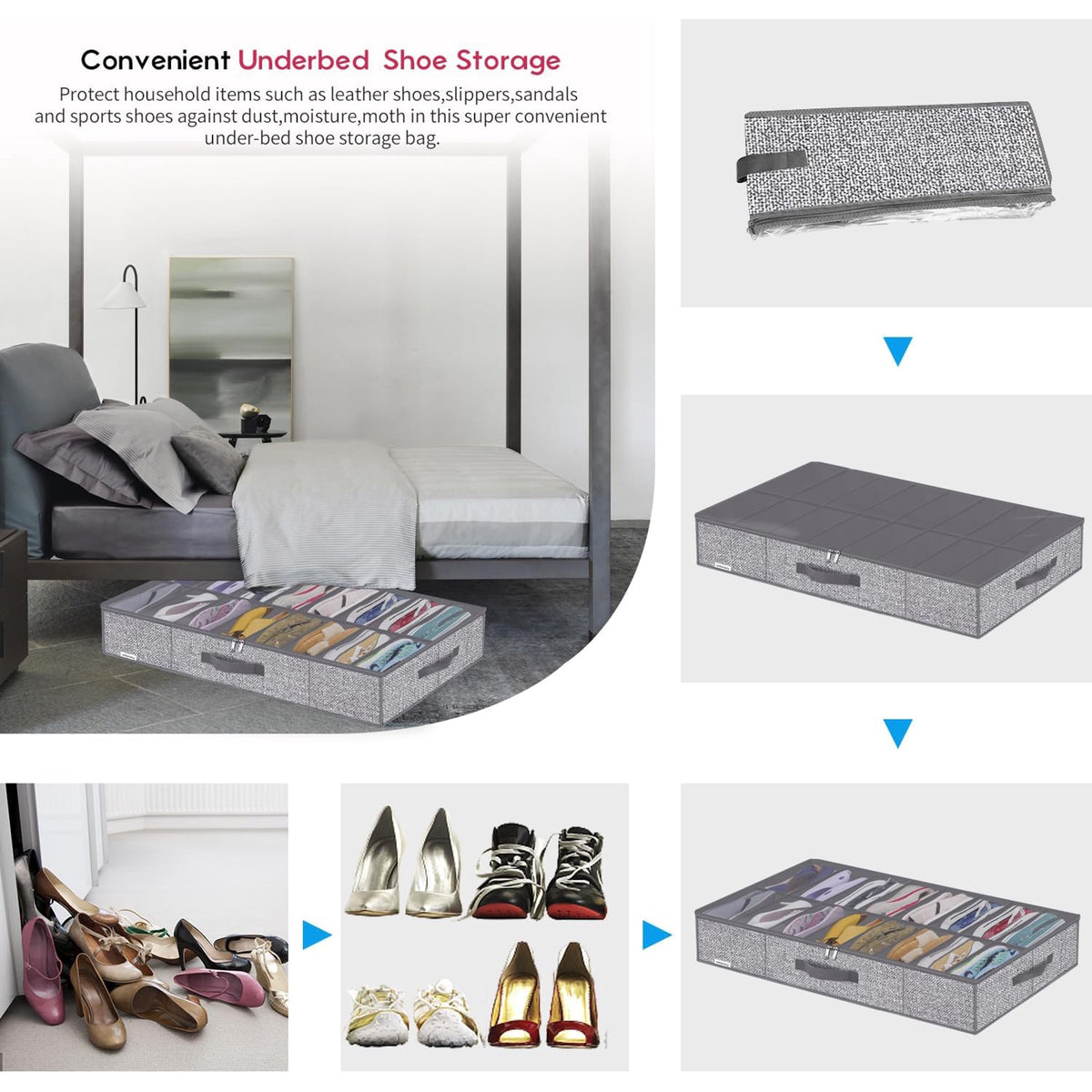Under Bed Shoe Storage Organizer, Set of 2 C2259
