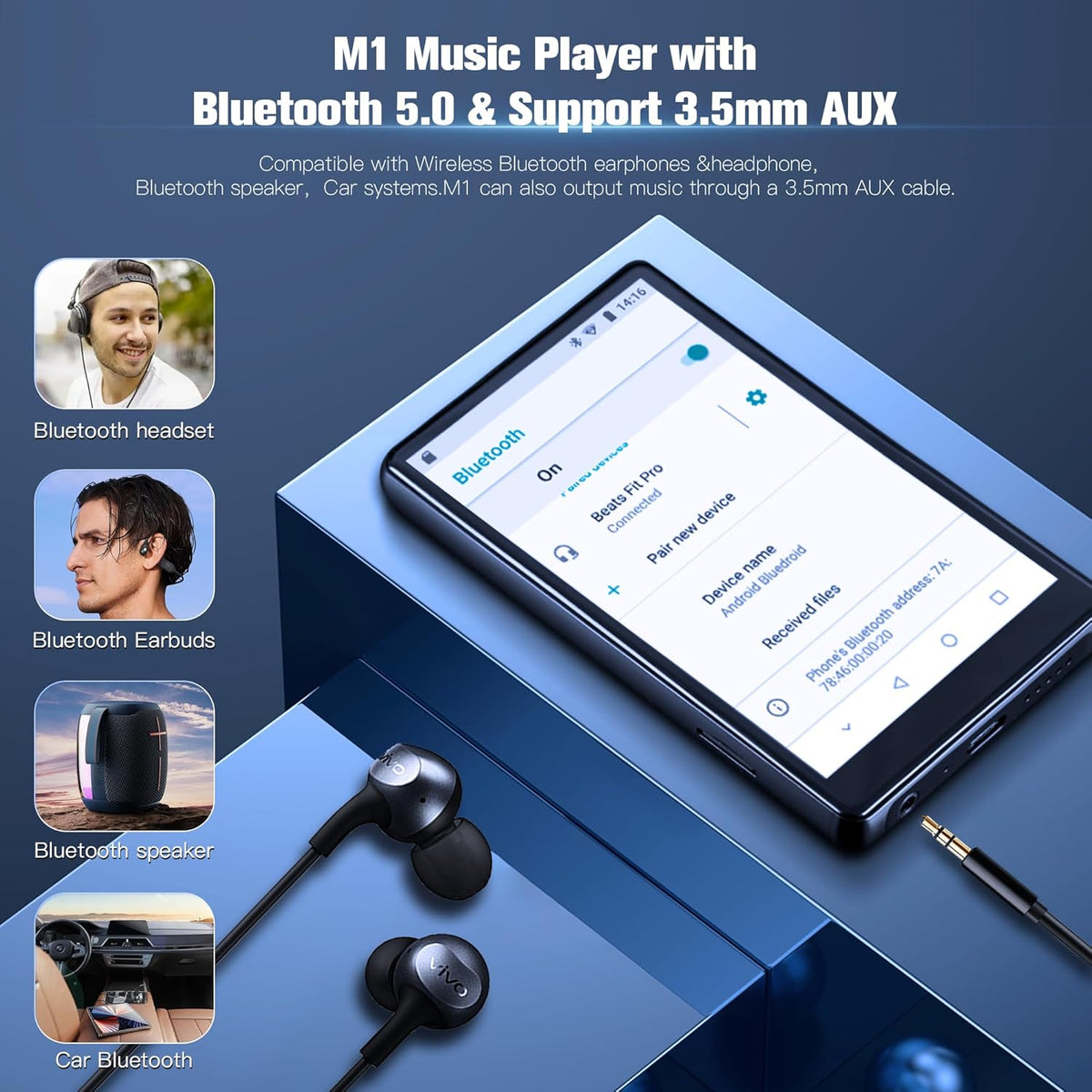 80GB Kids MP3 Player with Bluetooth and WiFi E911617