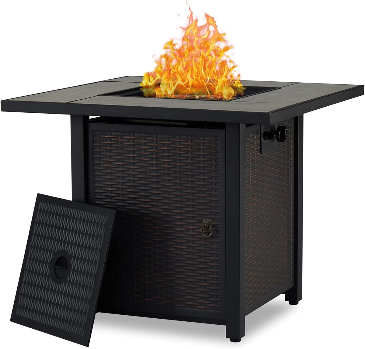 44 Inch 50000 BTU Propane Fire Pit Table with Rain Cover F580