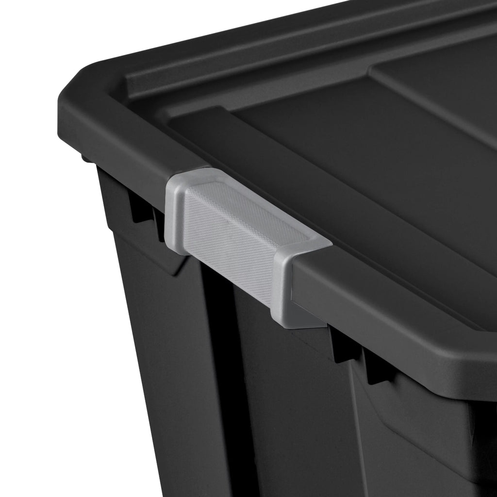 50 Gallon Black Plastic Stacker Tote Set of 3 Y428