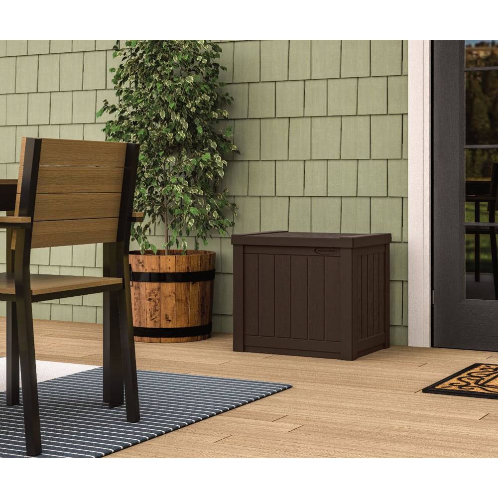 Resin 22-Gallon Patio Storage Deck Box, Java Brown 2 Pack Z836206