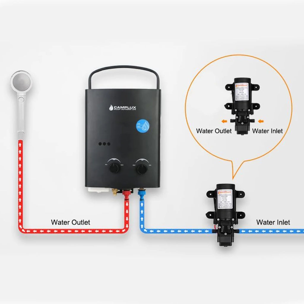 Outdoor Portable Propane Tankless Water Heater Black J7800