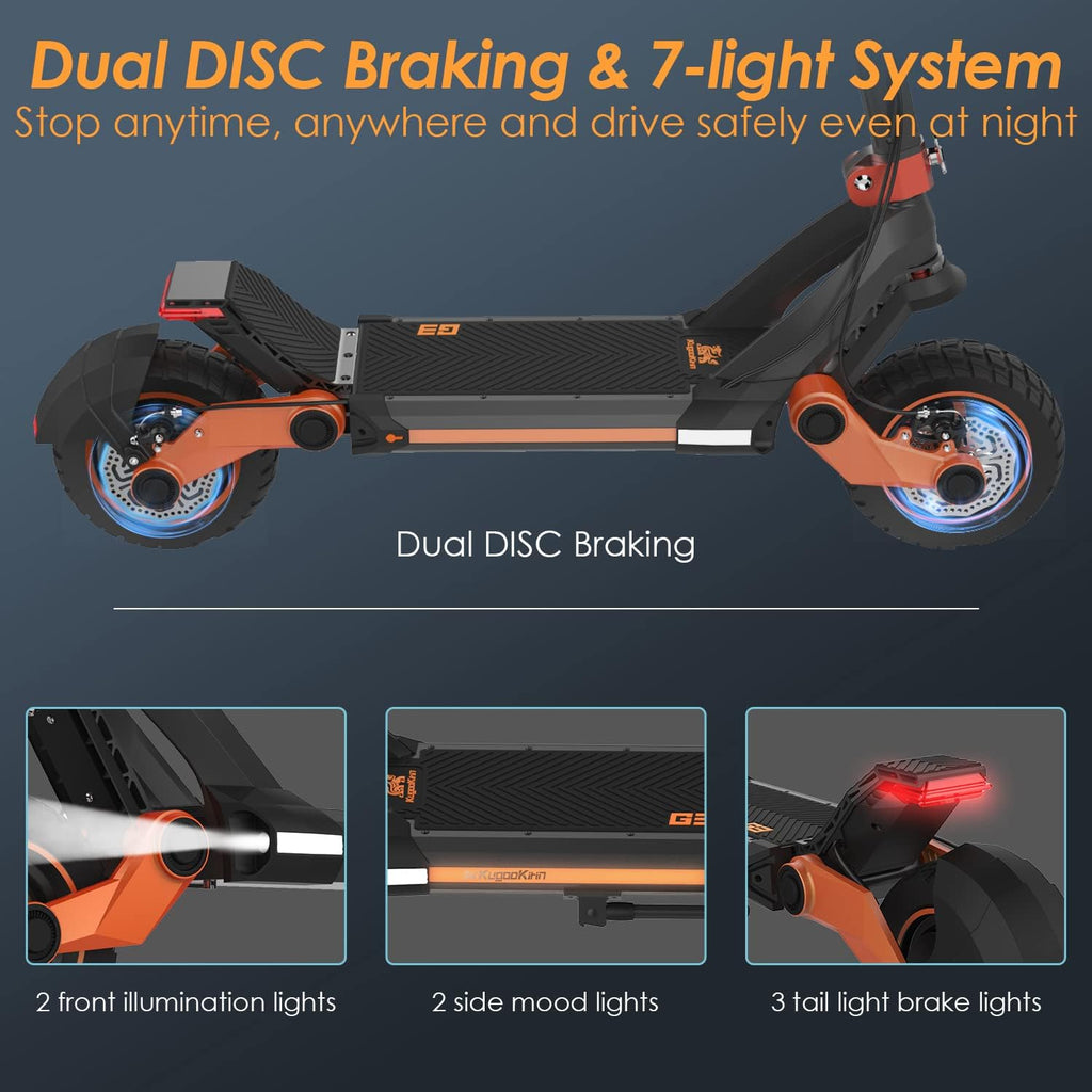 Electric Scooter 1200W Motor 10.5" Off Road Tires 52V/18Ah Dual Brake Folding R40819