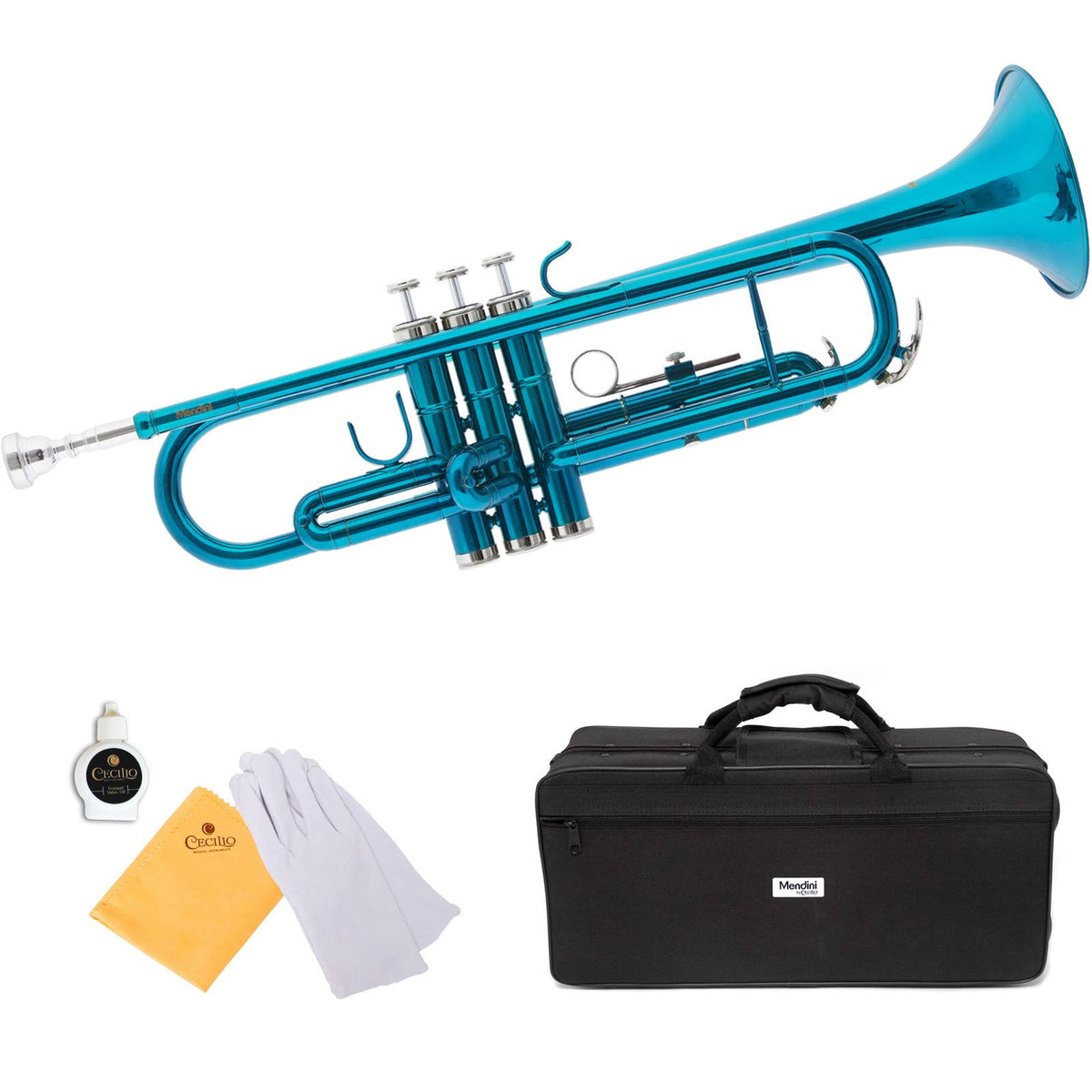 Sky Blue Lacquer Brass Bb Trumpet with Case C216296