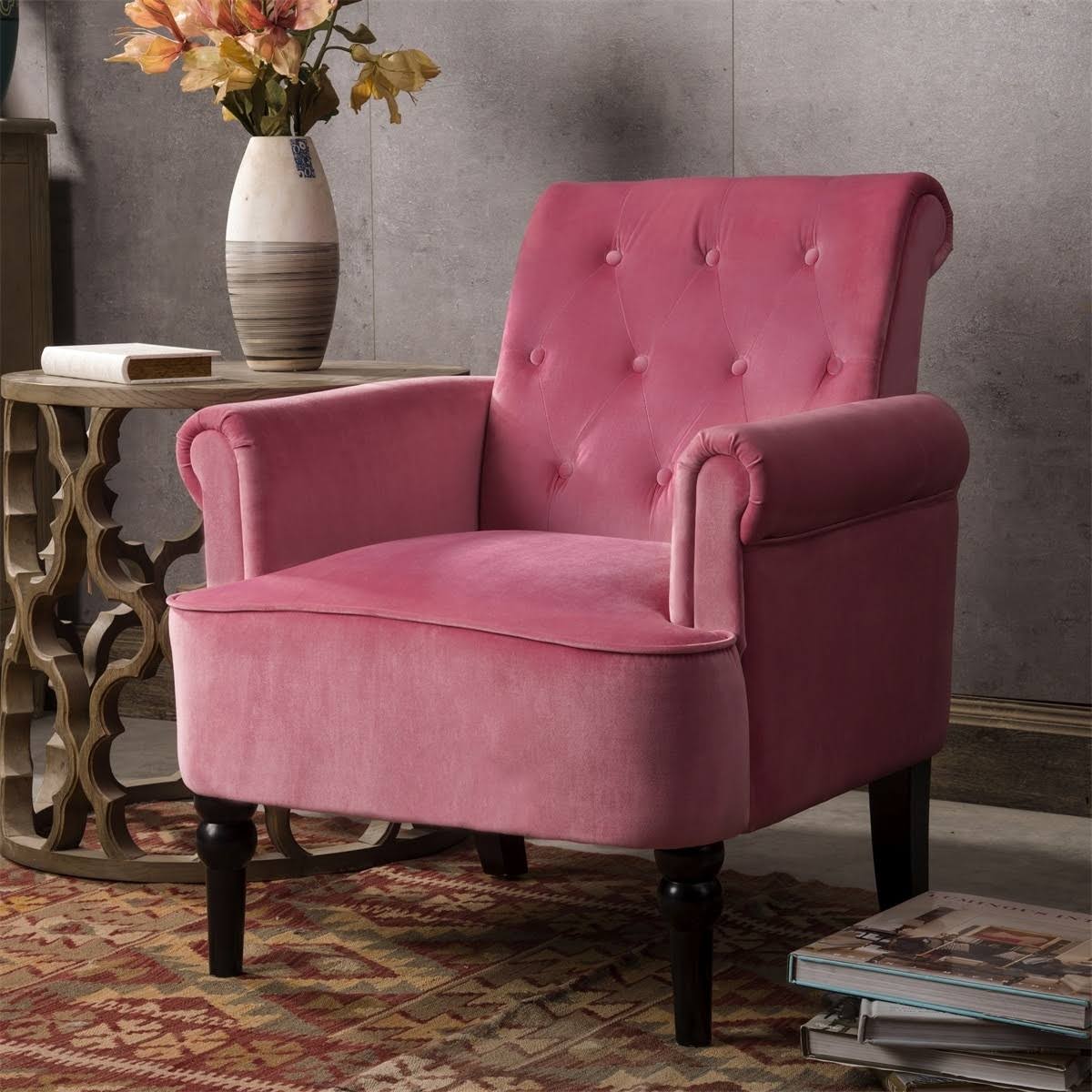 Rosewood Button Tufted Club Chair N844762