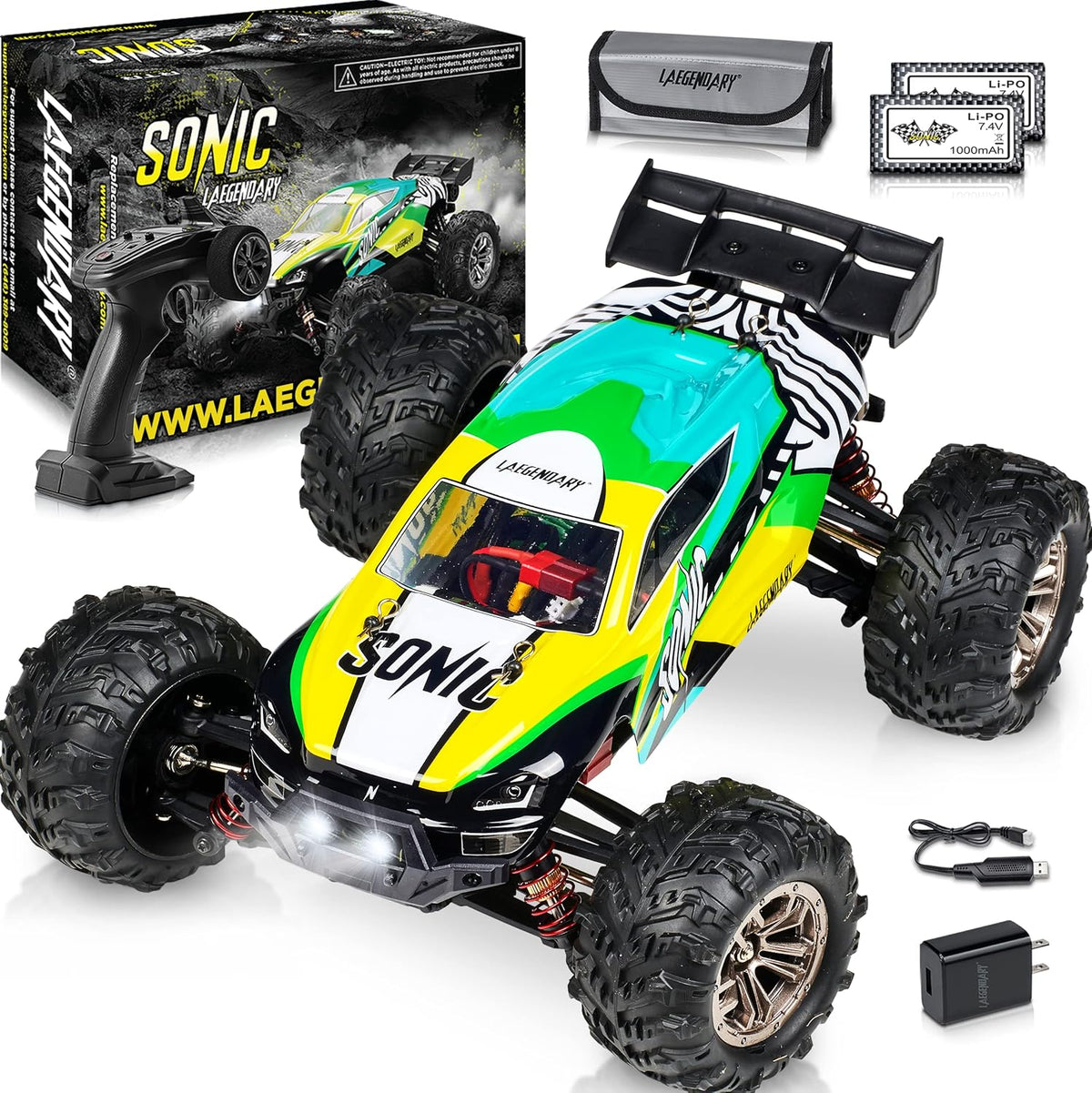 Off Road Remote Control Car 4x4 Truck 1:16 Scale Black Yellow O637