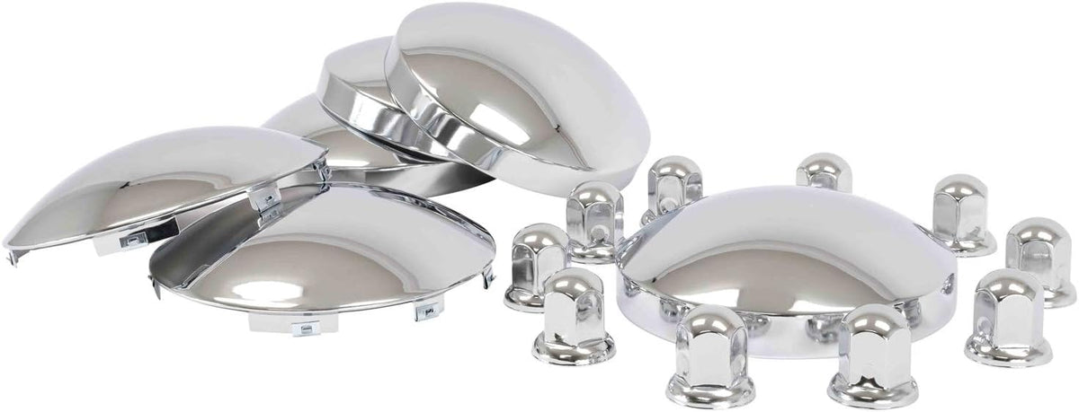 Steel Chrome Hub Caps and Lug Nut Covers D2449